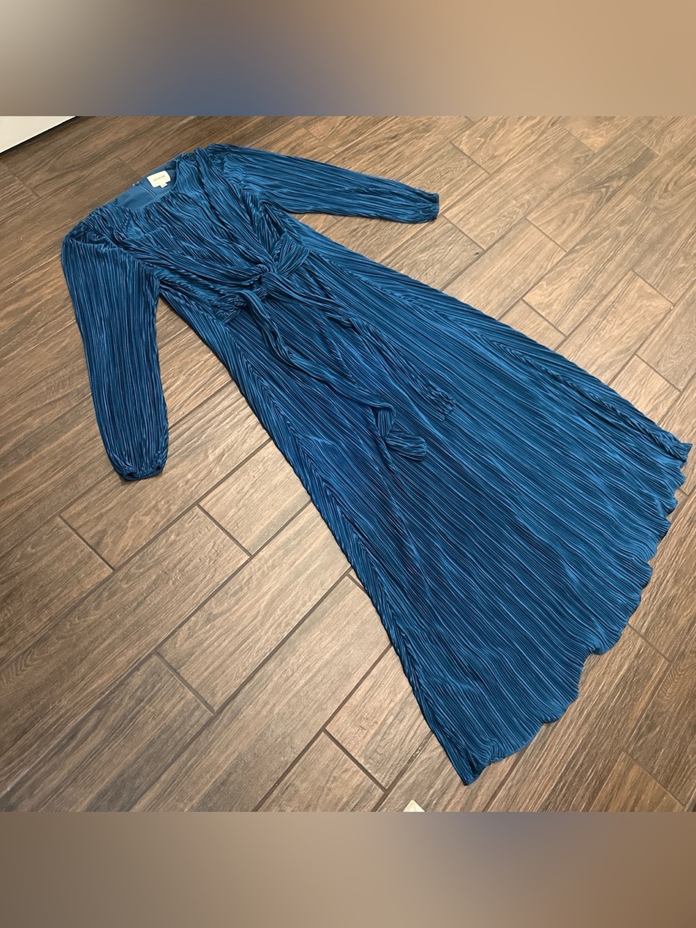 veiled collection plisse/pleated maxi dress